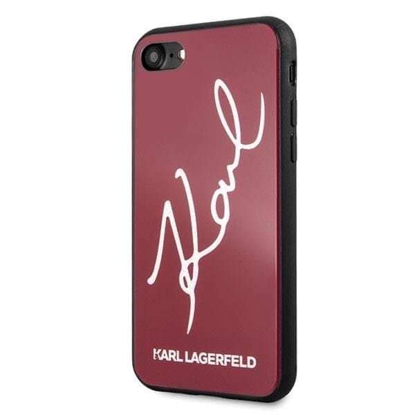 Karl Lagerfeld Skal iPhone 7/8/SE 2020 Signature Glitter - Röd