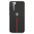 Miniatyrbild 3 av 8: Ferrari Skal Galaxy S21 Plus Off Track Leather Nylon Stripe - Svart