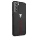 Miniatyrbild 4 av 8: Ferrari Skal Galaxy S21 Plus Off Track Leather Nylon Stripe - Svart