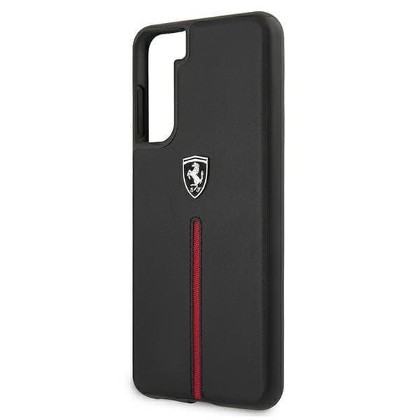 Ferrari Skal Galaxy S21 Plus Off Track Leather Nylon Stripe - Svart