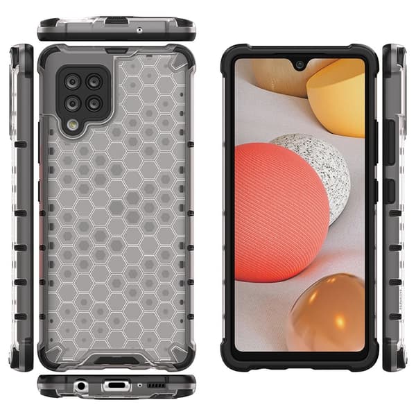 Honeycomb Armor Bumper Skal Galaxy A42 5g - Transparent