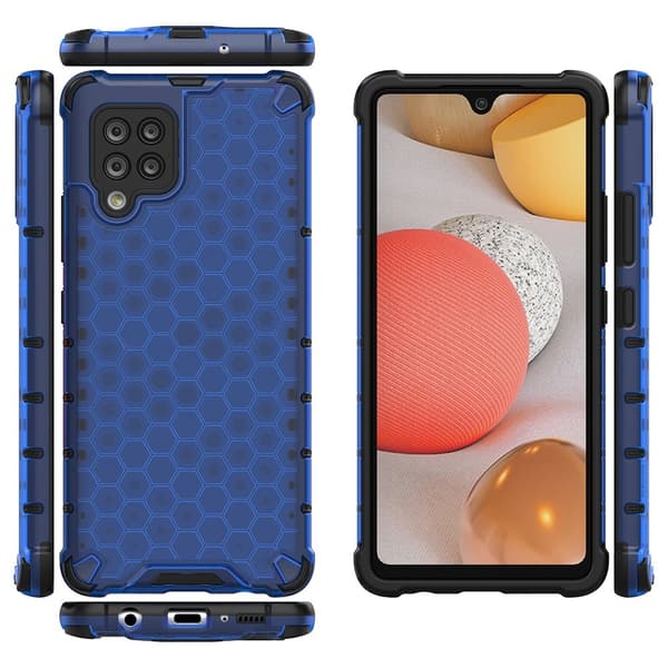 Honeycomb Armor Bumper Skal Galaxy A42 5g - Blå