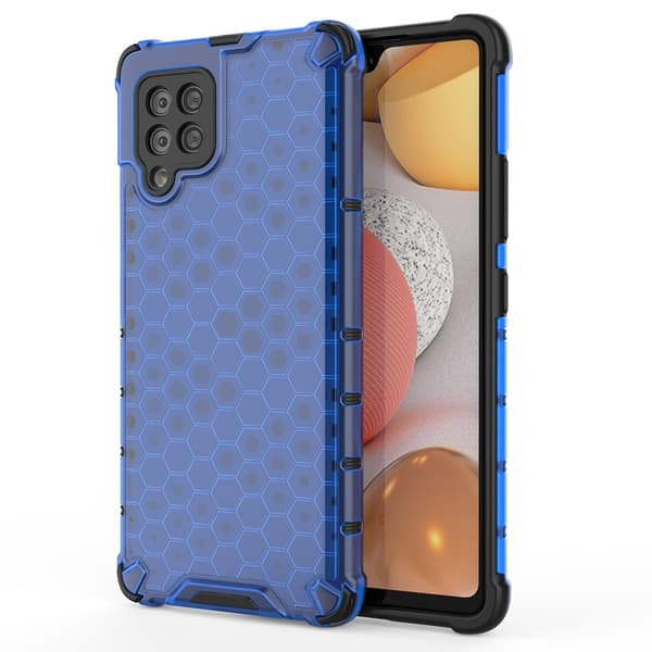 Honeycomb Armor Bumper Skal Galaxy A42 5g - Blå