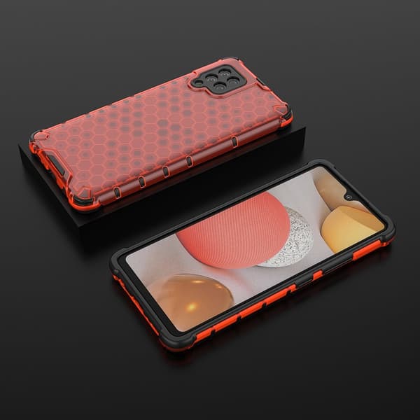 Honeycomb Armor Bumper Skal Galaxy A42 5g - Röd