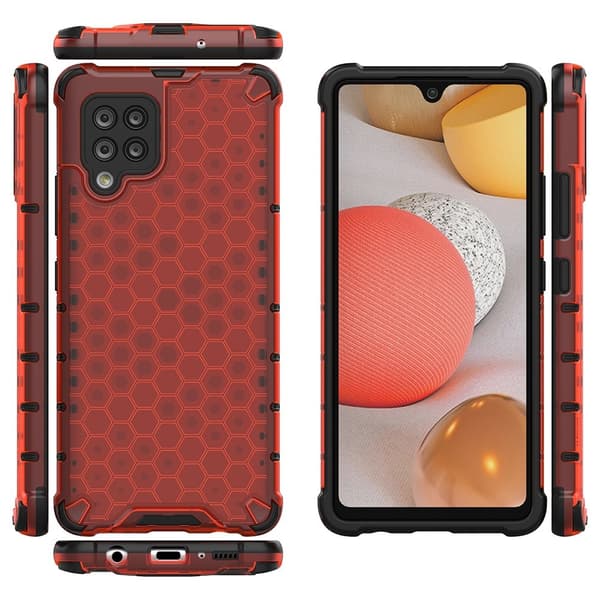 Honeycomb Armor Bumper Skal Galaxy A42 5g - Röd