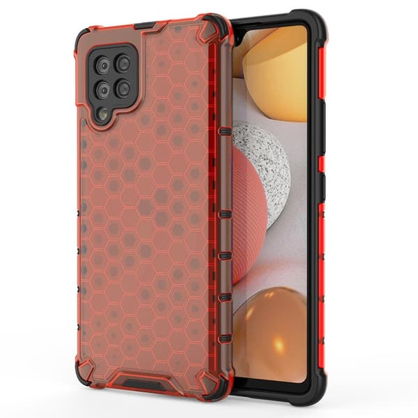 Honeycomb Armor Bumper Skal Galaxy A42 5g - Röd