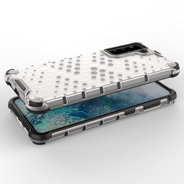 Honeycomb Armor Bumper Skal Galaxy S21 Plus 5g - Transparent