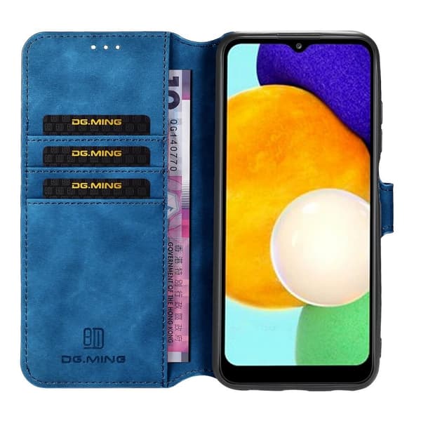 Dgming Retro Plånboksfodral till Samsung Galaxy A03s - Blå