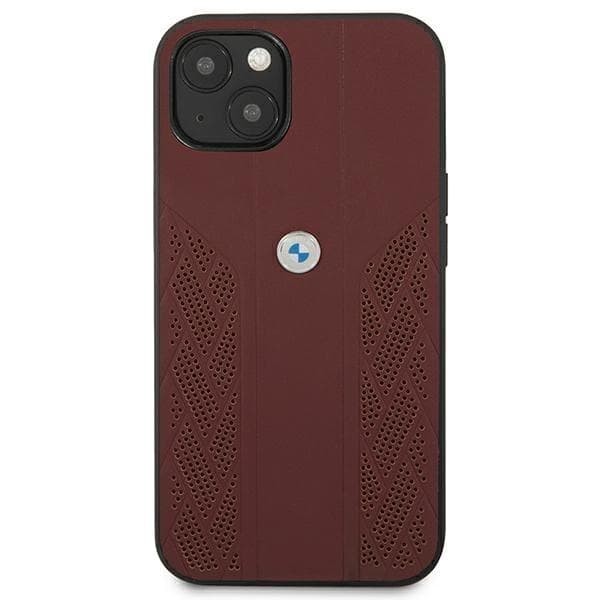 BMW Skal iPhone 13 mini Läder Curve Perforate - Röd