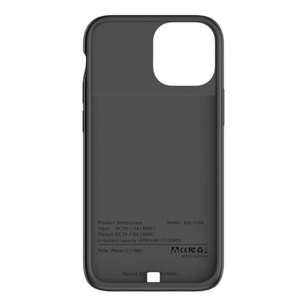 Batteriskal 4700mAh iPhone 12 Mini/13 Mini - Svart