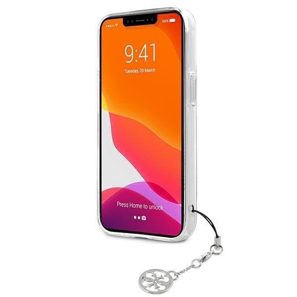 Guess Skal iPhone 13 mini Grey Strap Charm - Transparent