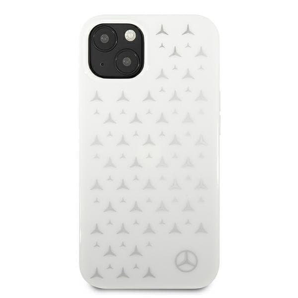Mercedes Silver Stars Skal Pattern iPhone 13 Mini - Vit