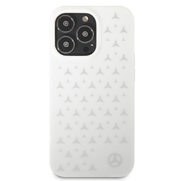 Mercedes Silver Stars Pattern Skal iPhone 13 / 13 Pro - Vit