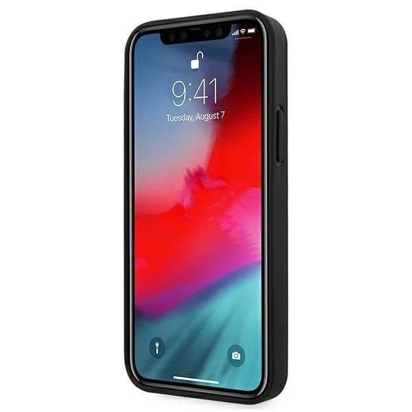 Mercedes AMG Läder Hot Stamped Skal iPhone 12 Pro Max  - Svart