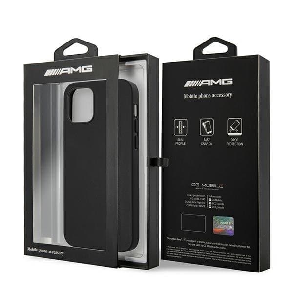 Mercedes AMG Läder Hot Stamped Skal iPhone 12 Pro Max - Svart