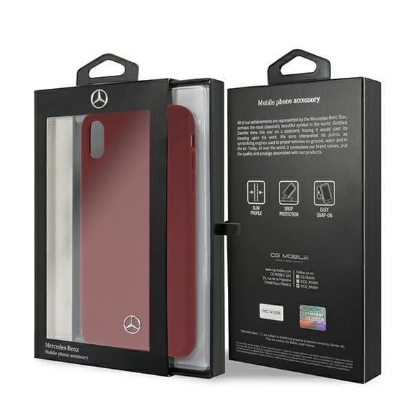 Mercedes Silicone Line Skal iPhone Xs Max - Röd