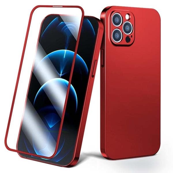 Joyroom 360 Skal Plus Härdat glas iPhone 13 Pro Max - Röd