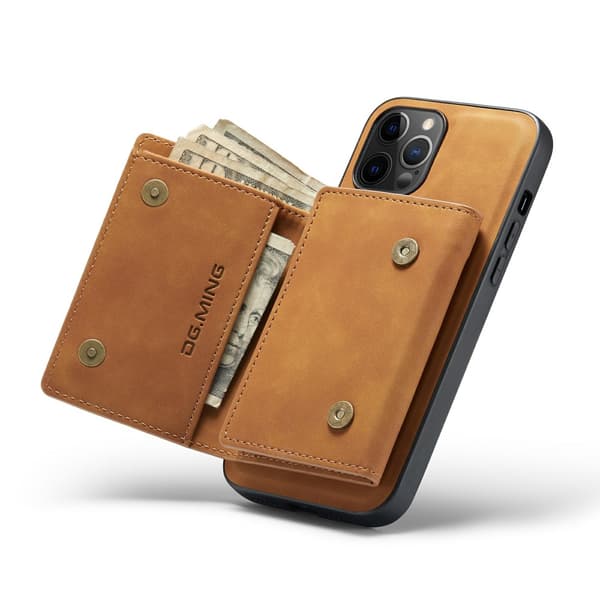 DG.MING iPhone 13 Mini Skal samt Wallet med Kickstand - Brun