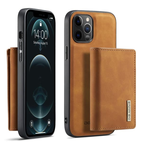 DG.MING iPhone 13 Mini Skal samt Wallet med Kickstand - Brun