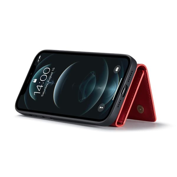 DG.MING iPhone 13 Pro Max Skal samt Wallet med Kickstand - Röd
