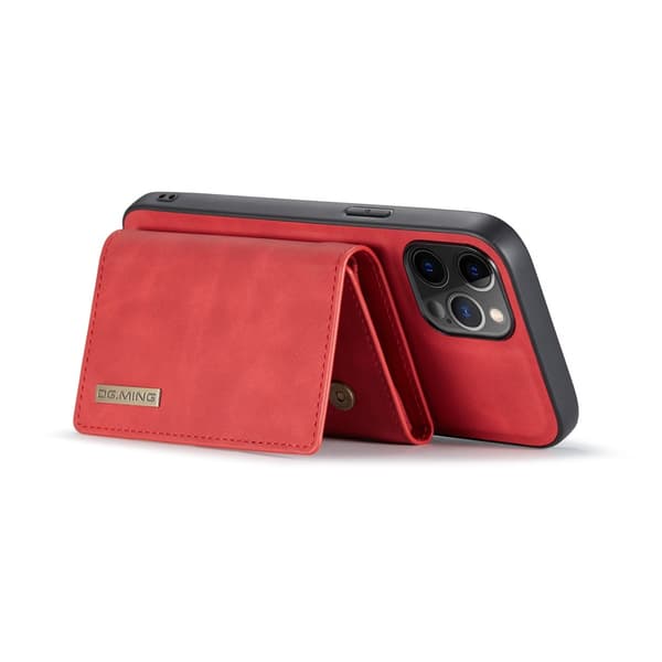 DG.MING iPhone 13 Pro Max Skal samt Wallet med Kickstand - Röd