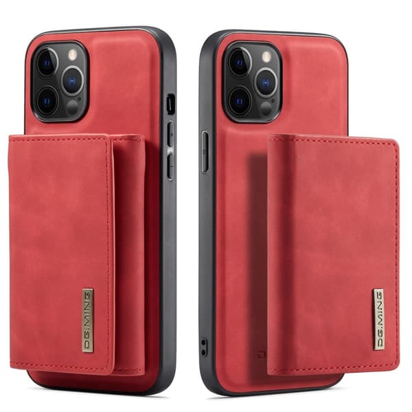 DG.MING iPhone 13 Pro Max Skal samt Wallet med Kickstand - Röd