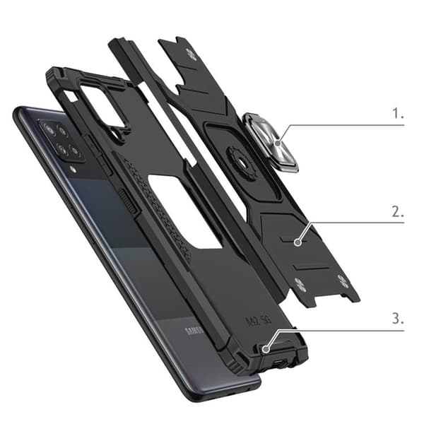Wozinsky Ring Armor Skal Galaxy A42 - Svart