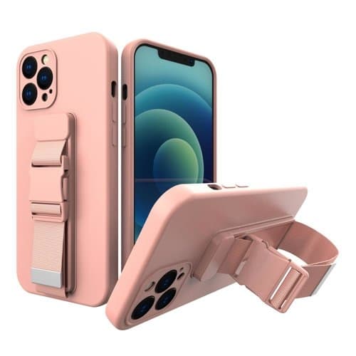 Rope Gel Airbag Skal Med Lanyard iPhone 11 Pro Max - Rosa