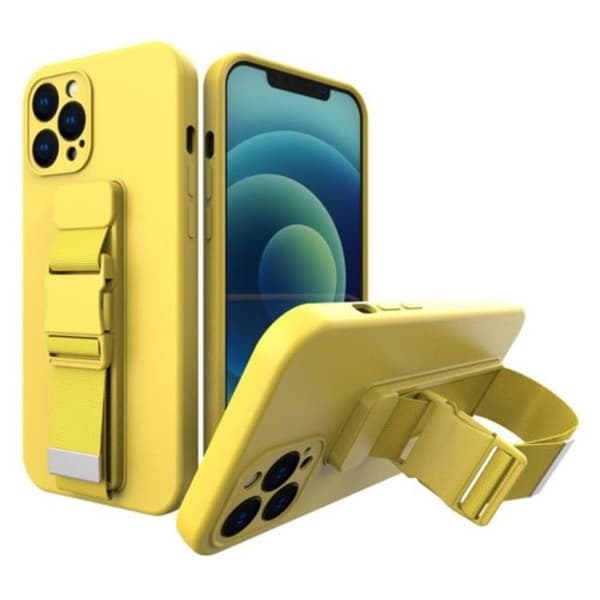 Rope Gel Airbag Skal Med Lanyard Galaxy S21 Ultra - Gul