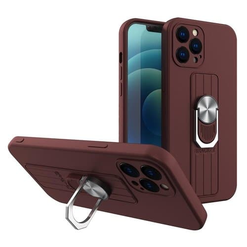 Ring Silicone Finger Grip Skal Galaxy S21 Plus - Brun