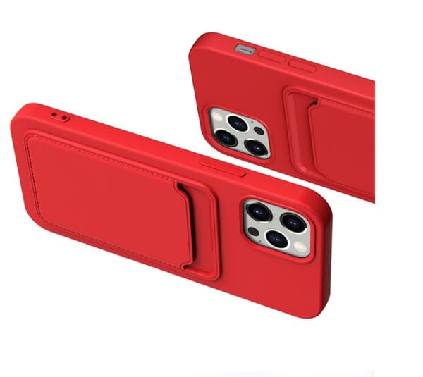 iPhone 13 Pro Skal med Kortfack - Rosa
