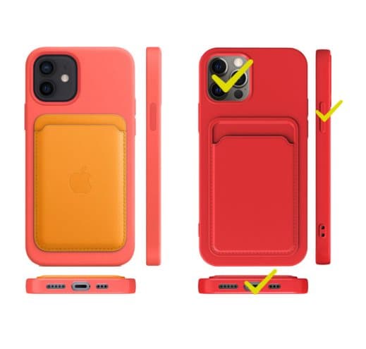 iPhone 13 Pro Skal med Kortfack - Rosa