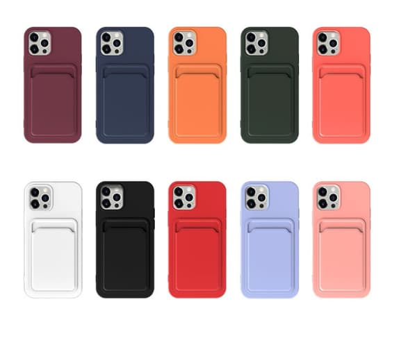 iPhone 13 Pro Skal med Kortfack - Rosa