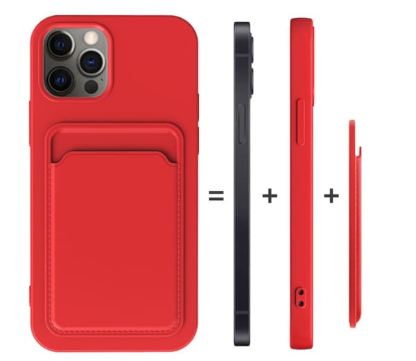 iPhone 13 Pro Skal med Kortfack - Rosa
