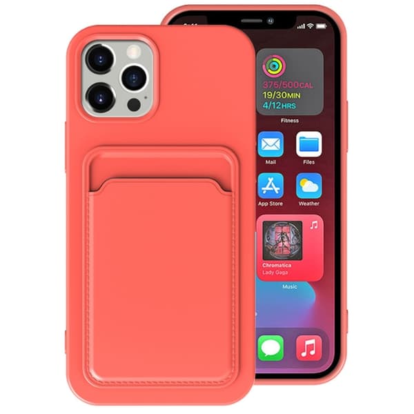 iPhone 13 Pro Skal med Kortfack - Rosa