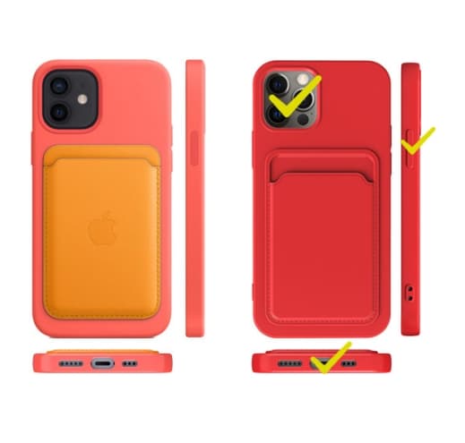 iPhone 12 Pro Max Skal med Kortfack - Röd