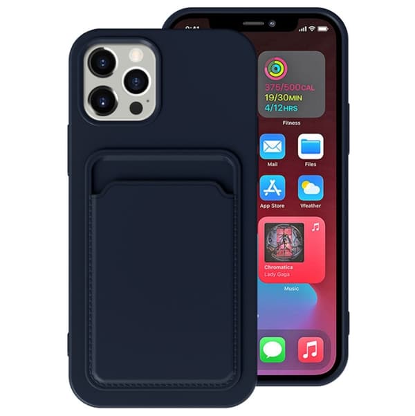 iPhone 12 Pro Max Skal med Kortfack - MörkBlå