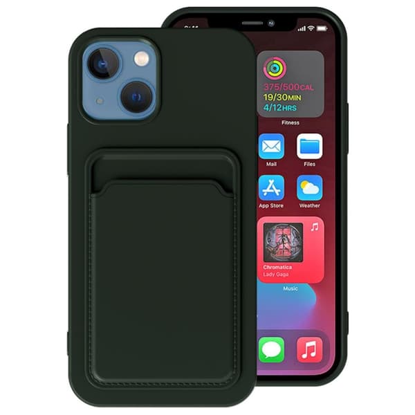 iPhone 8 Skal med Kortfack - MörkGrön
