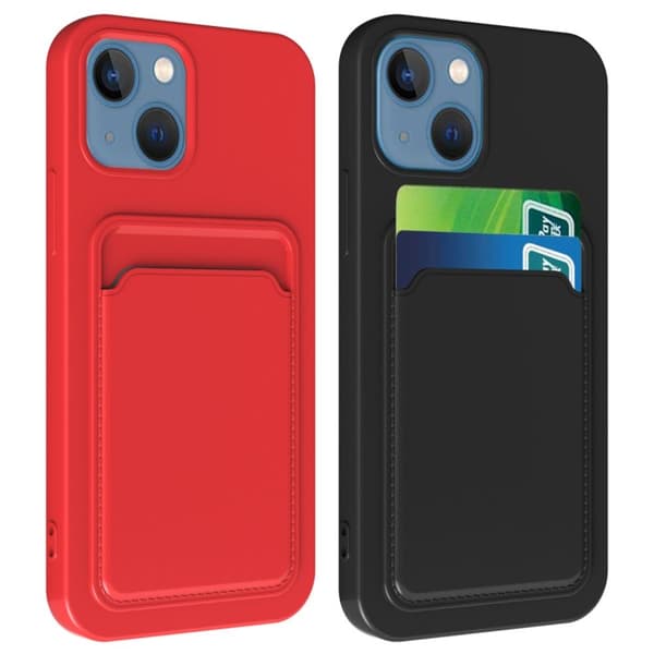 iPhone 8 Skal med Kortfack - Röd
