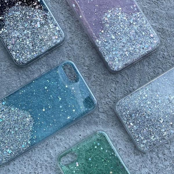 Wozinsky Star Glitter Shining Skal Galaxy A42 - Svart
