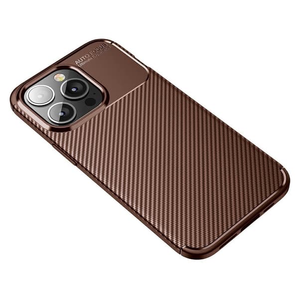 Carbon Fiber mobilskal till Apple iPhone 13 Pro Max - Brun