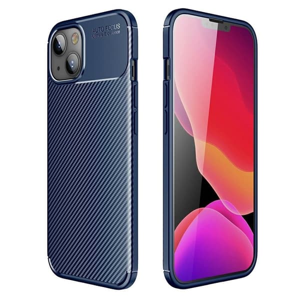 Carbon Fiber mobilskal till Apple iPhone 13 Mini - Blå