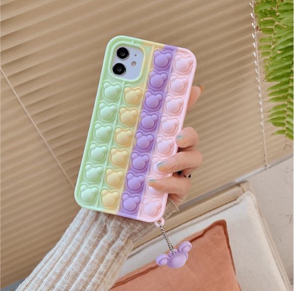 Panda Pop it Fidget Multicolor Skal till iPhone 13 Pro Max - Lila