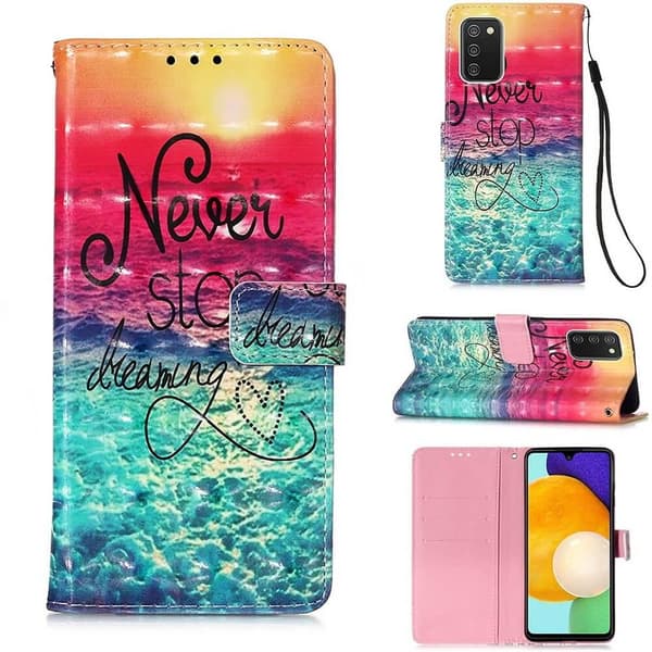 Lompakkokotelo Samsung Galaxy A03s - Never Stop Dreaming