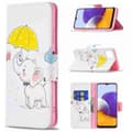 Miniatyrbillede 1 af 4: Plånboksfodral Samsung Galaxy A22 5G – Elefant med Paraply