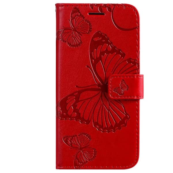 Butterfly Imprinted Fodral Galaxy S22 Plus - Röd