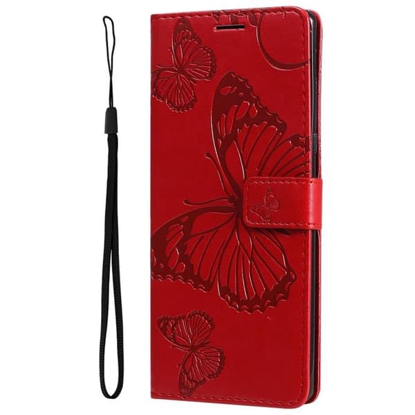 Butterfly Imprinted Fodral Galaxy S22 Plus - Röd