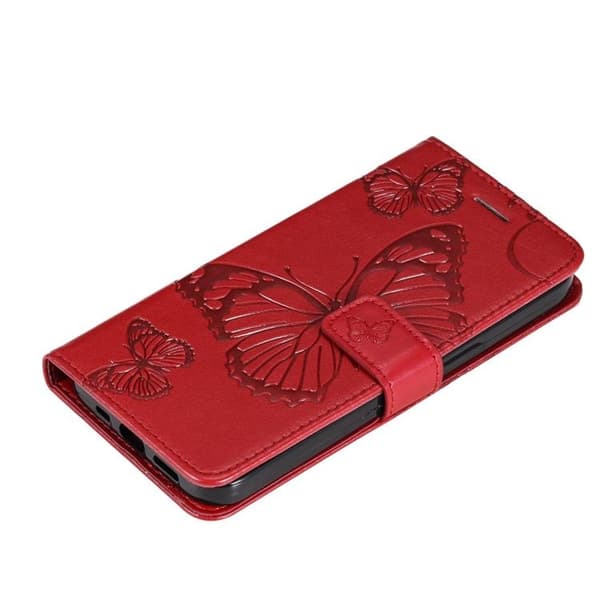 Butterfly Imprinted Fodral Galaxy S22 Plus - Röd