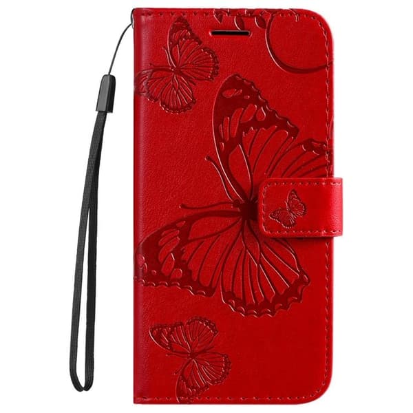 Butterfly Imprinted Fodral Galaxy S22 Plus - Röd