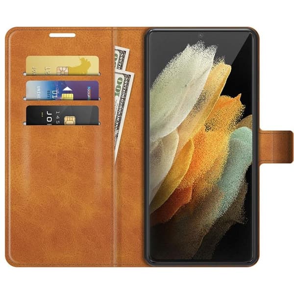 Flip Folio Fodral Galaxy S22 Ultra - Ljusbrun